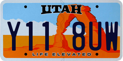 UT license plate Y118UW