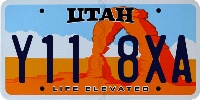 UT license plate Y118XA