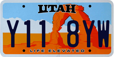 UT license plate Y118YW