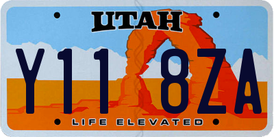 UT license plate Y118ZA