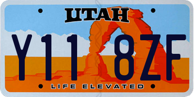 UT license plate Y118ZF