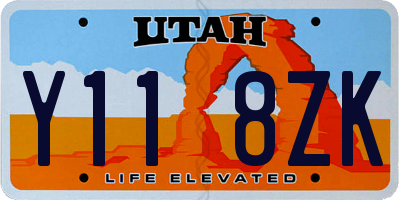 UT license plate Y118ZK