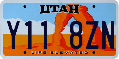 UT license plate Y118ZN
