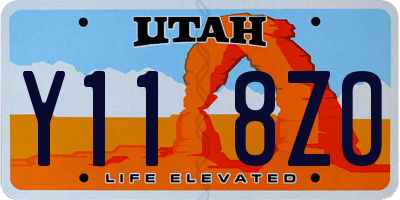 UT license plate Y118ZO