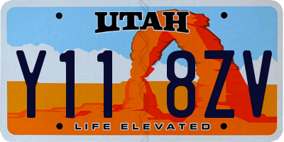 UT license plate Y118ZV