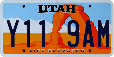 UT license plate Y119AM