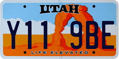 UT license plate Y119BE