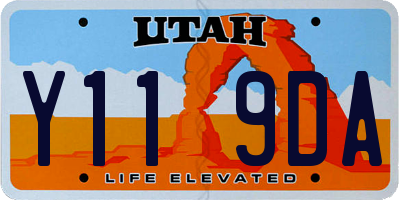 UT license plate Y119DA