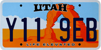 UT license plate Y119EB