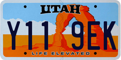 UT license plate Y119EK