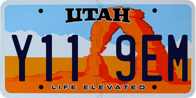 UT license plate Y119EM