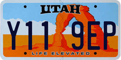 UT license plate Y119EP