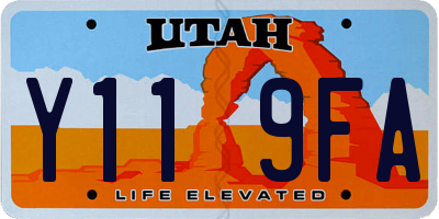UT license plate Y119FA