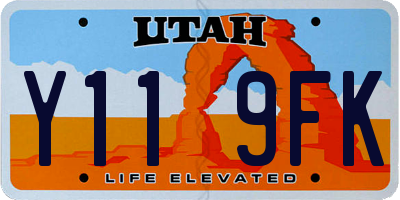 UT license plate Y119FK