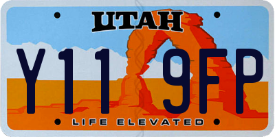 UT license plate Y119FP