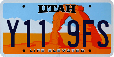 UT license plate Y119FS