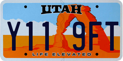 UT license plate Y119FT