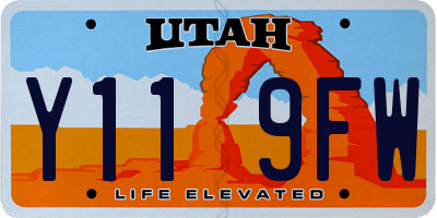 UT license plate Y119FW