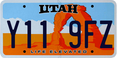 UT license plate Y119FZ