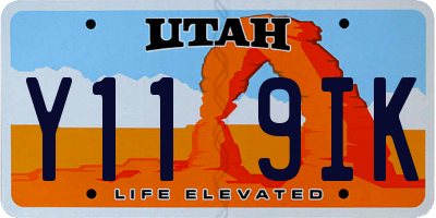 UT license plate Y119IK