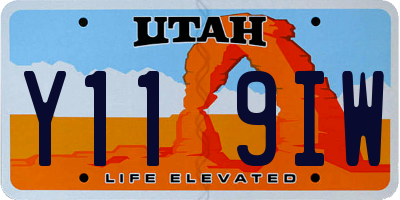 UT license plate Y119IW