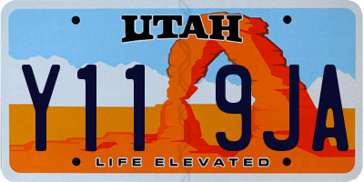 UT license plate Y119JA