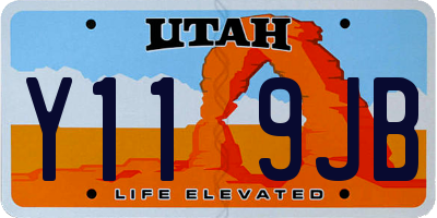 UT license plate Y119JB