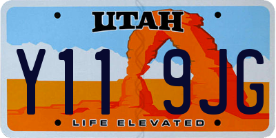 UT license plate Y119JG