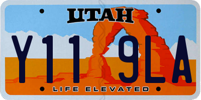 UT license plate Y119LA