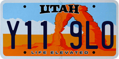 UT license plate Y119LO