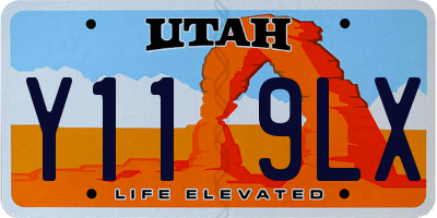 UT license plate Y119LX