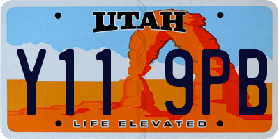 UT license plate Y119PB