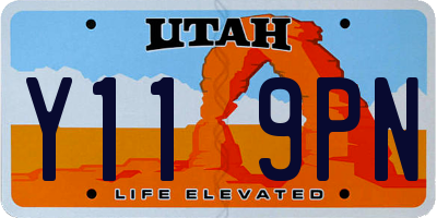 UT license plate Y119PN