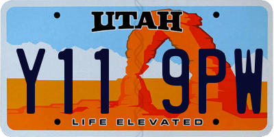 UT license plate Y119PW