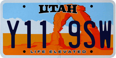 UT license plate Y119SW