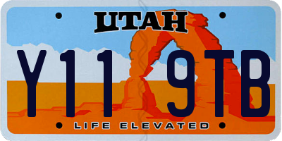 UT license plate Y119TB