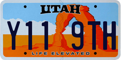 UT license plate Y119TH