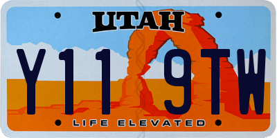 UT license plate Y119TW