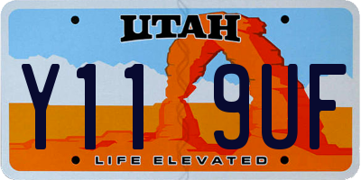 UT license plate Y119UF
