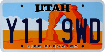 UT license plate Y119WD