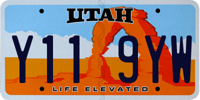 UT license plate Y119YW