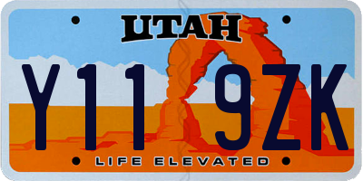 UT license plate Y119ZK