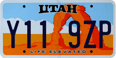 UT license plate Y119ZP