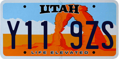 UT license plate Y119ZS