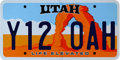 UT license plate Y120AH