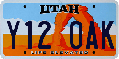 UT license plate Y120AK