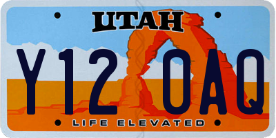 UT license plate Y120AQ