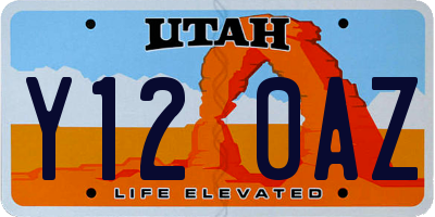 UT license plate Y120AZ