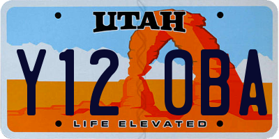 UT license plate Y120BA