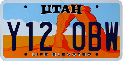 UT license plate Y120BW